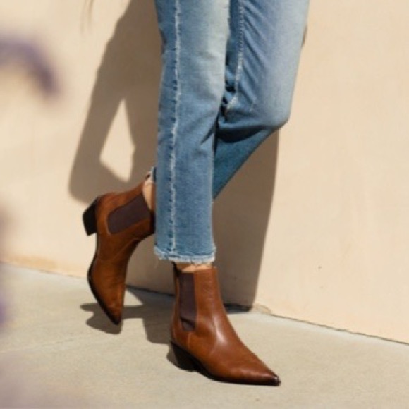 PAIGE Shoes - PAIGE Willa Brown Leather Western Ankle Boot